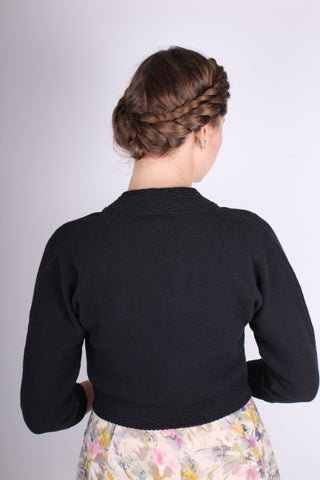 1950s vintage style bolero with pattern - Black - Carol - memery