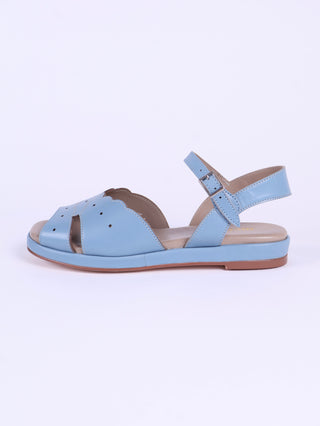 1950s sandals with claud-shaped pattern - blue pastel - Joy