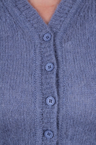 1940s vintage style mohair cardigan - Dusty blue - Lisbeth