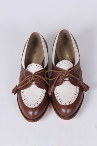 40s Two-tone Spectator shoes - Brown and off-white - Grace