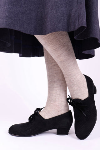 40s Derby shoes - Low heel - black - Esther - memery