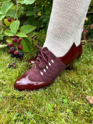 40s everyday two - tone Oxfords - Dark brown / Aubergine - Clara - memery