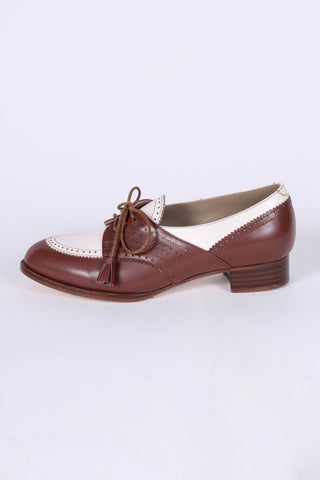 40s Two - tone Spectator shoes - Brown and off - white - Grace. - memery