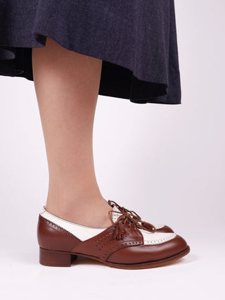 40s Two - tone Spectator shoes - Brown and off - white - Grace. - memery