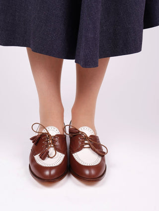 40s Two - tone Spectator shoes - Brown and off - white - Grace. - memery