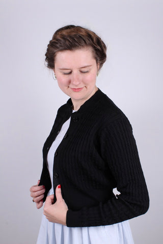 1950s vintage style cardigan - Black - Agnes