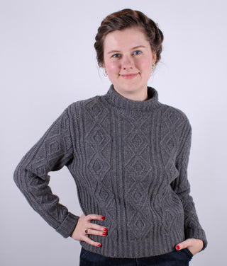 1940s / 1950s vintage style turtleneck pullover - Dark grey - Inger