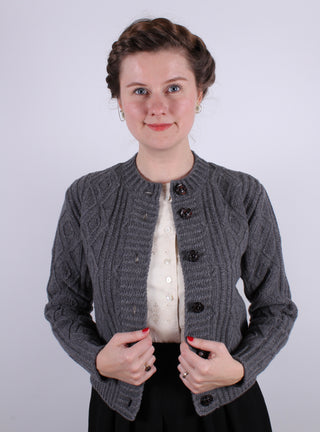 1940s - early 1960s vintage style cardigan - Dark grey  - Ingrid