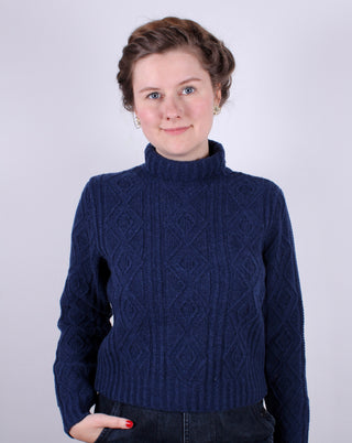 1940s / 1950s vintage style turtleneck pullover - Navy blue - Inger