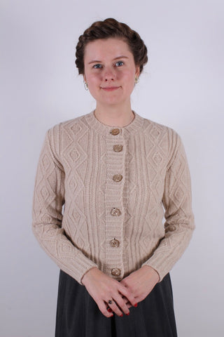 1940s - early 1960s vintage style cardigan - Cream  - Ingrid