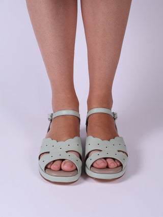 1950s sandals with claud-shaped pattern - Mint - Joy
