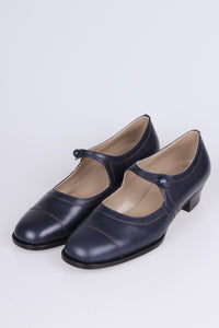 1920s Mary Jane everyday shoe - Navy Blue - Ruby