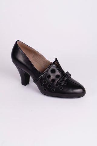 1930s pumps with decorations in suede - black - Stella