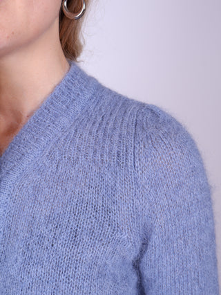 1940s vintage style mohair cardigan - Dusty blue - Lisbeth