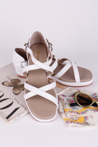 Early 1950s summer sandals -White - Sophia