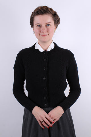 1940s vintage style cardigan - Black - Vera