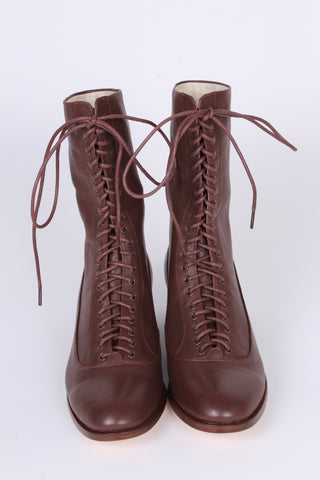 1910s Everyday Lace-up - Dark Brown - Ruth