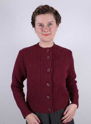 1940s - early 1960s vintage style cardigan - Burgundy red - Ingrid
