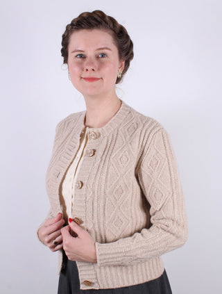 1940s - early 1960s vintage style cardigan - Cream  - Ingrid