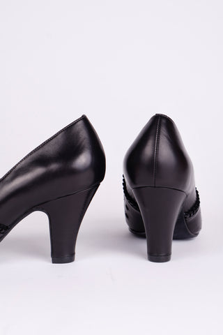 1930s pumps with decorations in suede - black - Stella