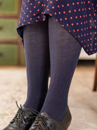 Wool tights - Navy - Anita