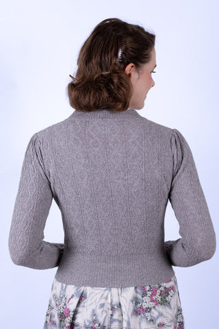 1940s / 1950s style Cardigan - Grey Melange - Augusta