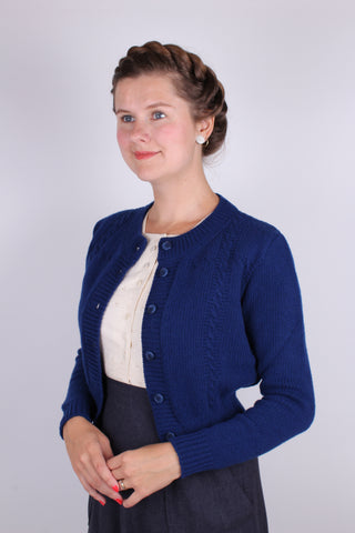 1940s vintage style cardigan - Blue -Vera