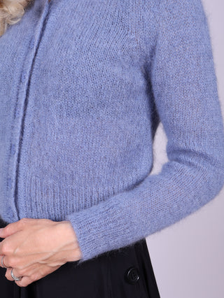1940s vintage style mohair cardigan - Dusty blue - Lisbeth