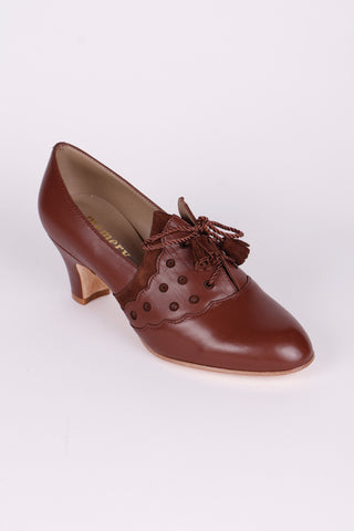 1930s everyday Oxford heels with tassels - Brown - Mildred