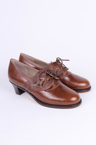 Everyday walking Oxford shoes 30s / 40s - Nougat Brown - Emily