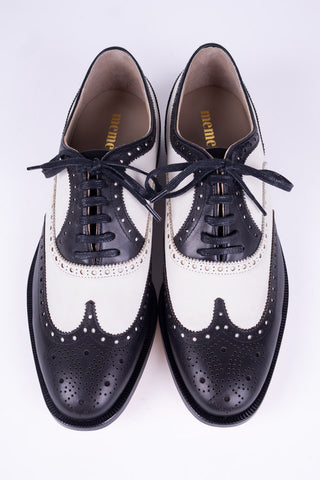 1930s style Men's spectator shoe - Black / Off-White - Charles