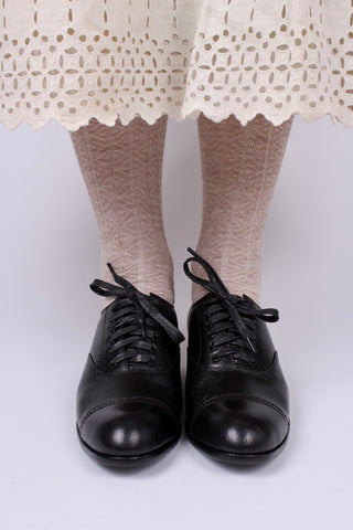 Edwardian style Oxford shoe, 1900-1920 - black - Florence