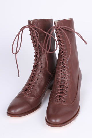 1910s Everyday Lace-up - Dark Brown - Ruth