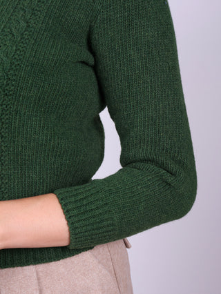 1940s vintage style pullover - Merino - Green - Gertrud