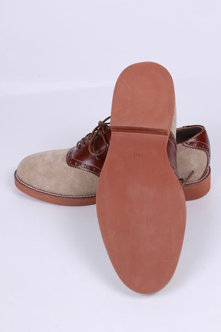 Men's 1950s style oxford saddle shoe  - Cognac/Sand - Elliot