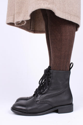 1940s Women's Military Boots - Black - Robbie