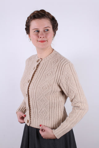 1940s - early 1960s vintage style cardigan - Cream  - Ingrid