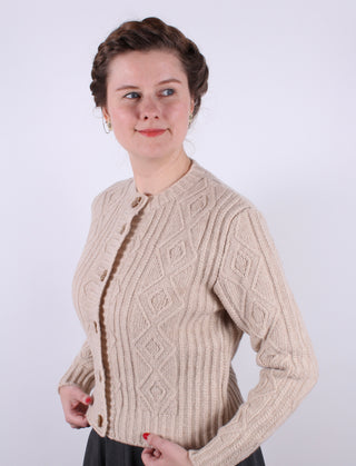 1940s - early 1960s vintage style cardigan - Cream  - Ingrid