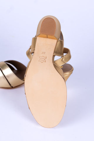 1940s - everyday sandal - Gold - Flora