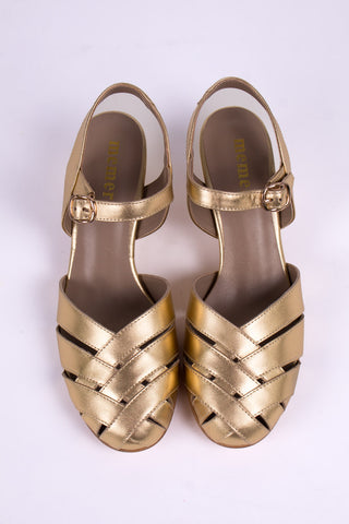 1940s - everyday sandal - Gold - Flora