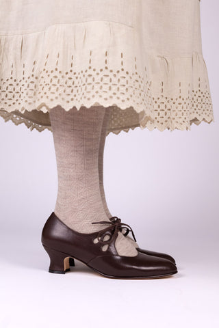 Early 1920s everyday shoes - Dark Brown - Georgina