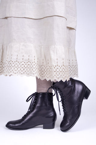 1900s / 1910s Edwardian teenage lace-up boots - black - Josephine