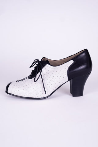 1940s Spectator Oxford pumps - Black / Off-White - Lucy