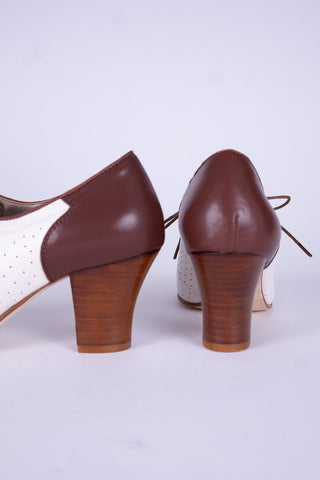 1940s Spectator Oxford pumps - Brown / Off-White - Lucy