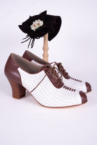 1940s Spectator Oxford pumps - Brown / Off-White - Lucy