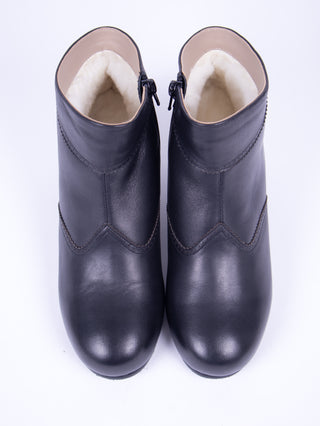 1940s Winter Ankle Boots – Black – Marion