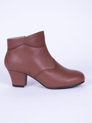 1940s Winter Ankle Boots – Brown – Marion
