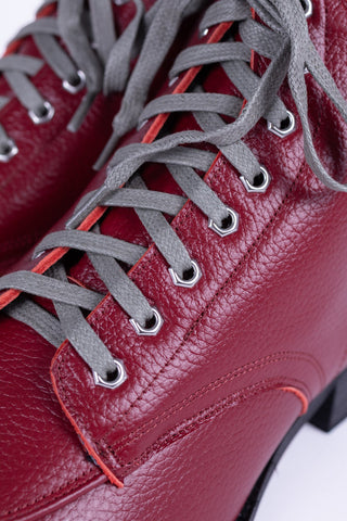 1930s / 1940s Winter Snow Boots with Lambswool Lining – Burgundy – Rita