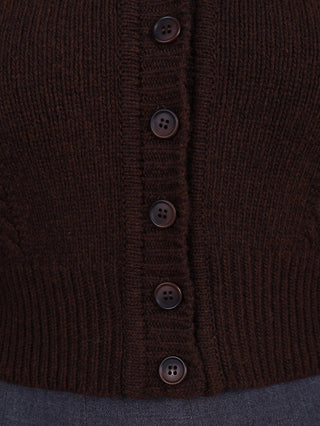 Cute and feminine cable knit 1940s cardigan - Merino - Brown melange - Astrid - memery
