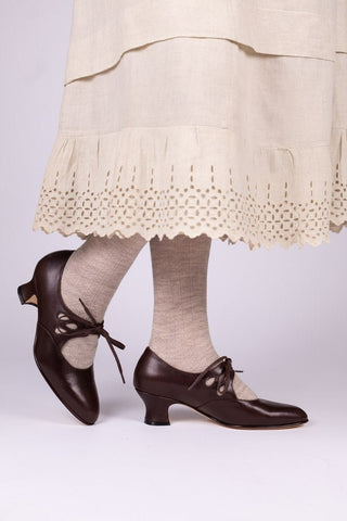 Early 1920s everyday shoes - Dark Brown - Georgina - memery